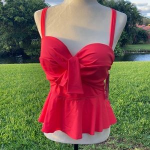NWT Torrid Pink Peplum Midkini Top Sz 00-C/D